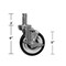 Bk Resources 5-inch Pop-In Stem Casters, NSF, Polyurethane Wheels, 2 Brake, 300lb Cap, Acid Resistant, 4PK 5SBR-1ST-PLY-PS4 - alternate 5